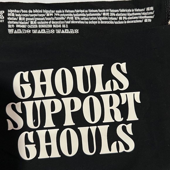 NWT VICTORIA'S SECRET PINK Hipster Pantie/Underwear Sz XL Black Ghouls - Picture 3 of 4